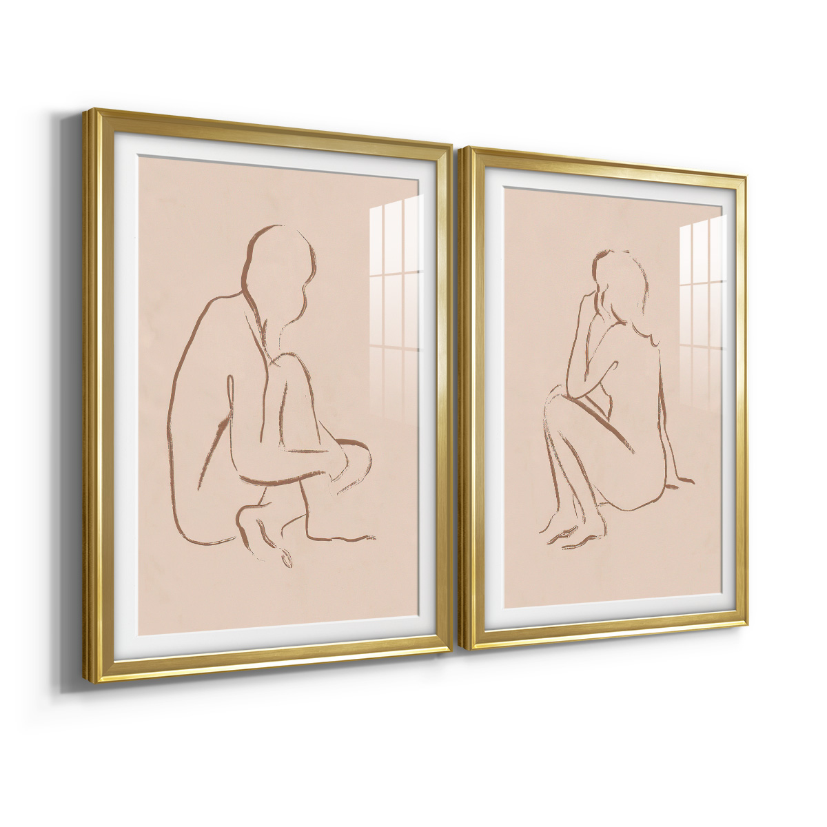 Wexford Home Sketched Pose I Premium Framed Print, 26.5" x 36.5" - Ready to Hang, Gold (Set of 2)