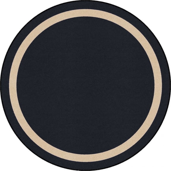 Joy Carpets Kid Essentials Portrait 13'2" Round Area Rug in Color Onyx