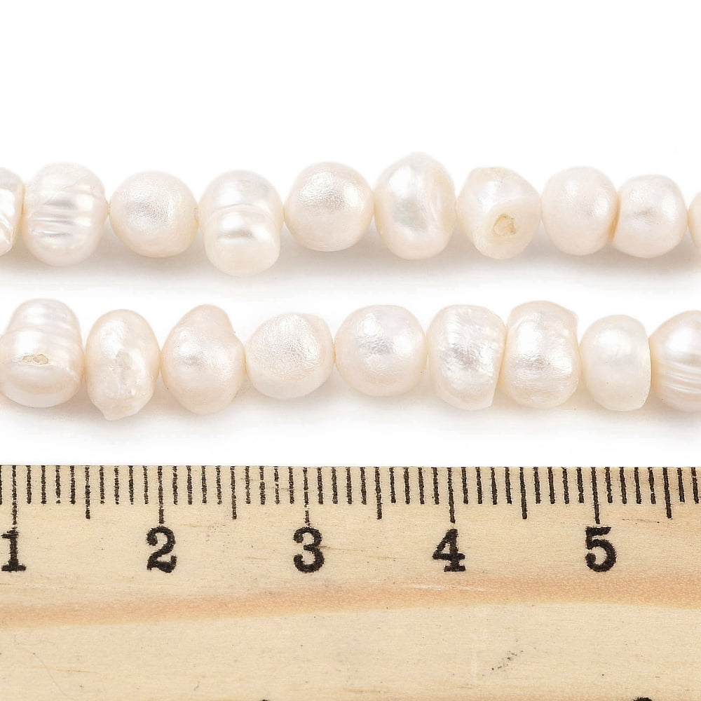 4strands Cultured Freshwater Pearl Beads Strands Potato Antique White 6~7mm Hole: 0.6mm about 29pcs/strand 6.69 inch(17cm)