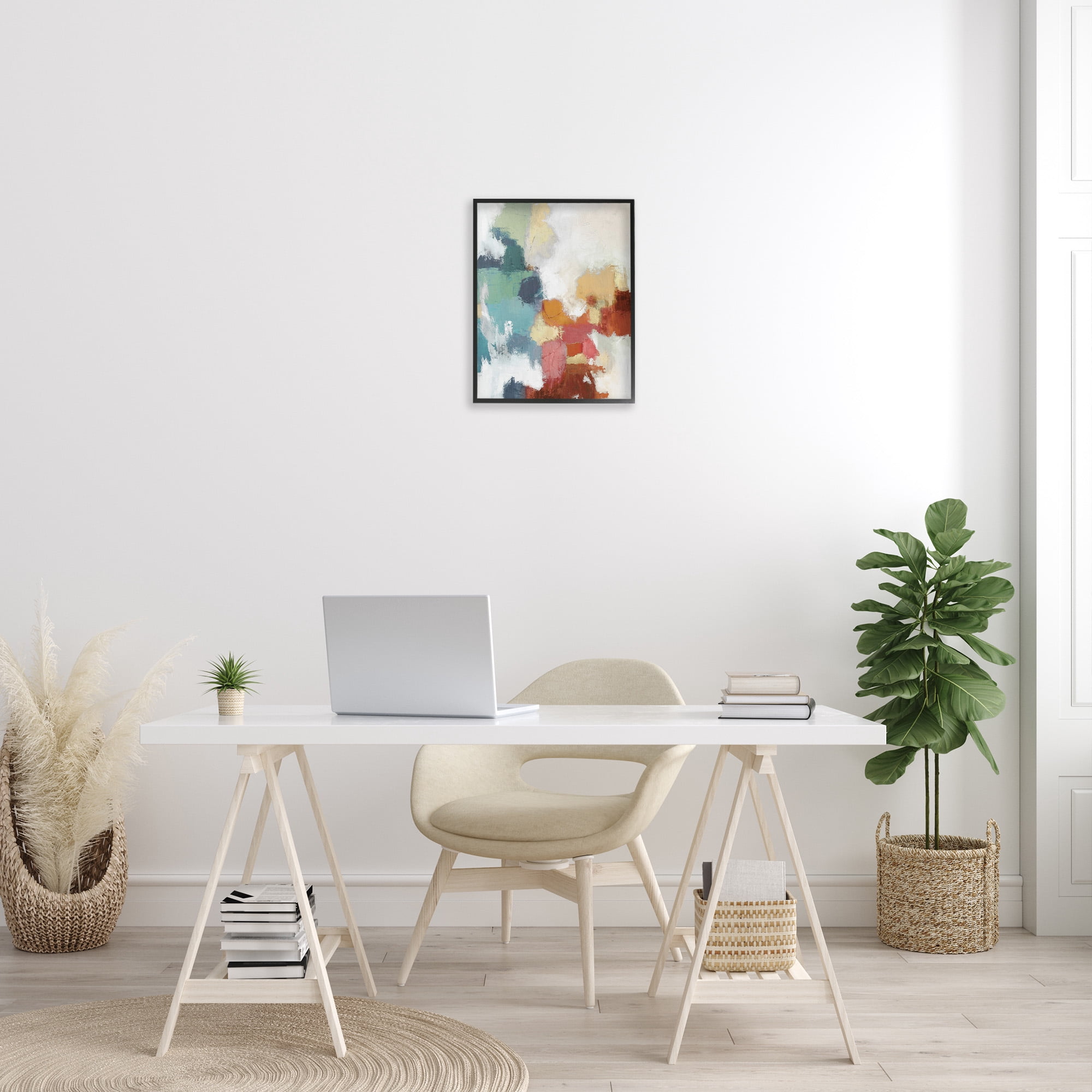 Stupell Industries Dynamic Abstract Hues Abstract Painting Black Framed Art Print Wall Art, 16 x 20