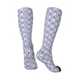 thumbnail image 4 of Daiia Sports Socks Plaid Flowers Printed Novelty Crew Socks for Men Women Knee High Socks Cotton Socks Soft & Breathable Support Unisex Socks, 4 of 9