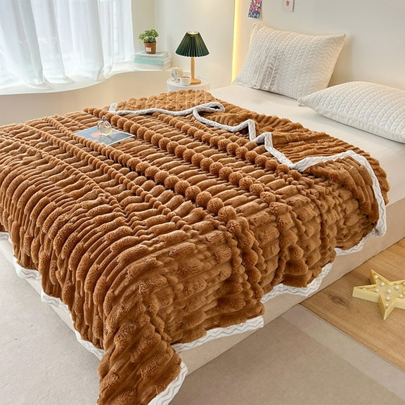 AZXY 40x60 Bed Blankets Clearance,Fleece Blanket Queen,Fuzzy Soft Cozy Oversized Brown Throw Blanket,Throw Blankets Under $10 for Adults
