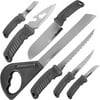 Whetstone 7-Piece Sportsman Dream Knife Set, Stainless Steel, Black