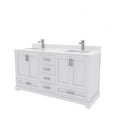 thumbnail image 3 of Ayna Decors Maya 60 in White Double Sink Bathroom Vanity Set with White Quartz Countertop, Double Brass Faucets & 24 in Matching Mirrors | Brushed Nickel Hardware | AVM60WH3122, 3 of 10
