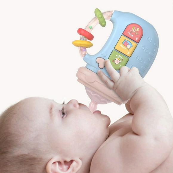 Juguete Para Bebés Teher Juguete, Pezón Suave Chino en Inglés Colorido Botella de Leche Teher Juguete Para Educación Tempana