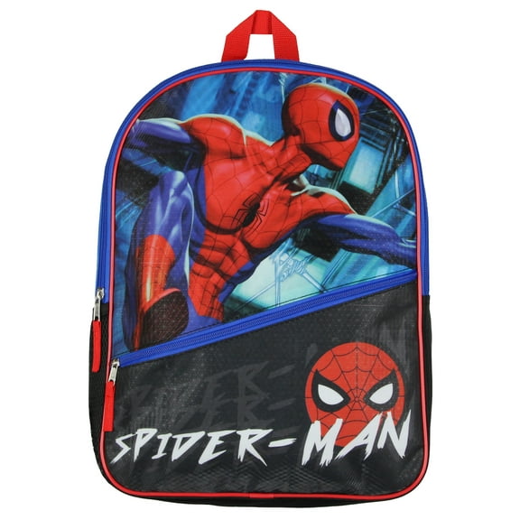 Marvel Spiderman Web Shooting Stance 16" Two Panel School Travel Backpack