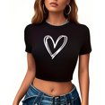thumbnail image 5 of Plebaso T-Shirts Graphiques Courts pour Femmes Manches Courtes Imprimé Slim Col Rond T-Shirts d'Été Décontractés pour Femmes, 5 of 5