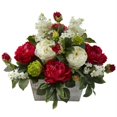 thumbnail image 1 of Composition Florale Mixte avec Pot de Lavage Blanc, 1 of 1