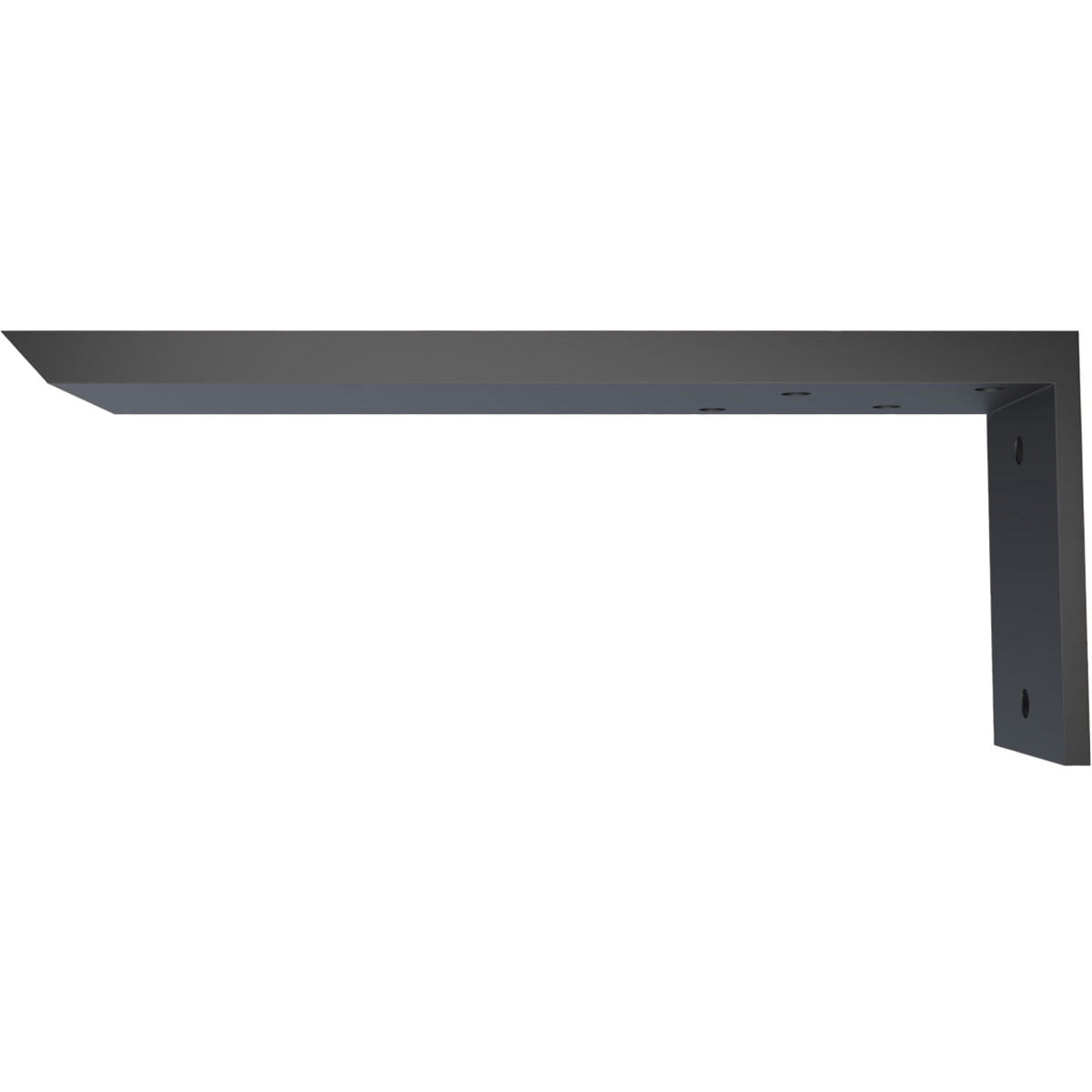 Ekena Millwork 2 1/2"W x 10"D x 4"H Hidden Support Steel Heavy Duty Bracket w/ Back Plate, Powder Coated Black