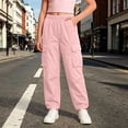 thumbnail image 2 of XIYON Girls Cargo Pants Casual Trousers for Outdoor Daily Wear Comfortable Streetwear Pants for Girls 9-10 Years, 2 of 4