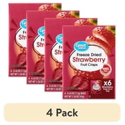 (4 pack) Great Value Freeze Dried Strawberry Fruit Crisps, 0.26 oz, 6 Count