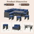 thumbnail image 5 of AECOJOY 7 Pieces Patio Furniture Set Outdoor Sectional Sofa Rattan Conversation Set Navy Blue with Cover, 5 of 5
