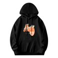 thumbnail image 3 of Stylish Women's Long Sleeve Hoodie - Colorful ' Music ' Design with Note & Peach Graphic Relaxed Fit Front Pocket Drawstrings, 3 of 7