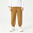 thumbnail image 2 of NOEGOEU Pants for Kids Boys Sweatpants Joggers Casual Athletic Pants with Drawstring Pockets 5-14Y (Brown,7-8 Years), 2 of 6