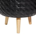 thumbnail image 4 of CosmoLiving by Cosmopolitan 18", 16", 14"H Indoor Outdoor Black Magnesium Oxide Planter with Wood Legs (3 Count), 4 of 9