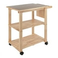 thumbnail image 4 of Pemberly Row Transitional Wood Utility Butcher Block Kitchen Cart in Natural, 4 of 9
