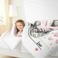 thumbnail image 4 of jejeloiu Cartoon Lovea Heart Queen Comforter Set,Cute Pet Cat Bedding Sets,Kitten Animals Lover Bedding Comforter Set For Girls,Super Cozy Room Decor Reversible,3-Piece, 4 of 8