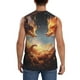 thumbnail image 4 of Fotbe Red And Gray Flame Fox Men's Camiseta sin Mangas Estampada para Hombres, Playera Casual para Gimnasio, Entrenamiento, Playa-Large, 4 of 7