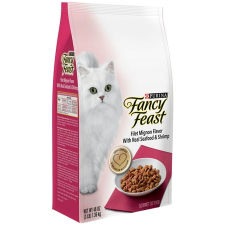 Purina Fancy Feast Gourmet Dry Cat Food Filet Mignon Flavor With Real Seafood & Shrimp 3 lb. Bag