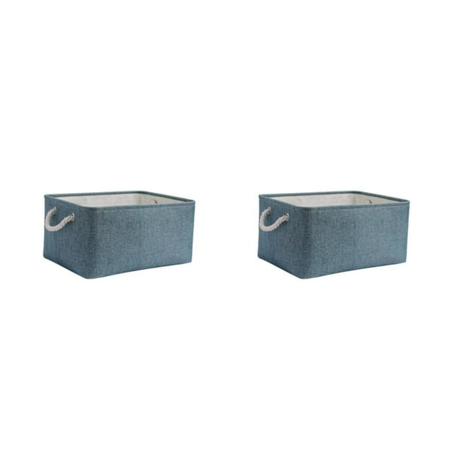 Maytalsory Sturdy Rope Handle Storage Bin Convenient And Reliable Storage Solution Macaron Light Blue 31*21*13) 2Set