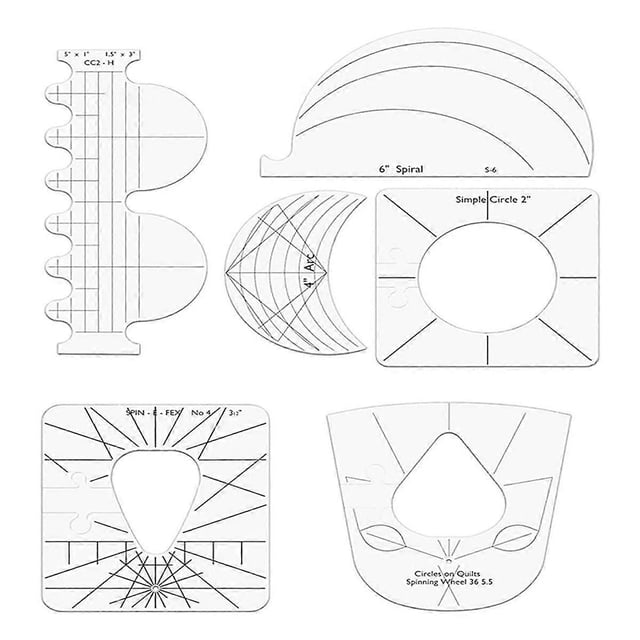 6Pcs Patchwork Ruler Quilting Tools Templates Set DIY Apparel Sewing Supplies Quilter Ruler Sewing Stencil Tool Sewing