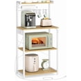 thumbnail image 1 of VASAGLE Kitchen Bakers Rack with Power Outlet, Coffee Bar 4-Tier with 8 S Hooks, Microwave Stand, Adjustable Shelf, for Small Spaces, Golden Oak and Cloud White UKKS014Y01, 1 of 14