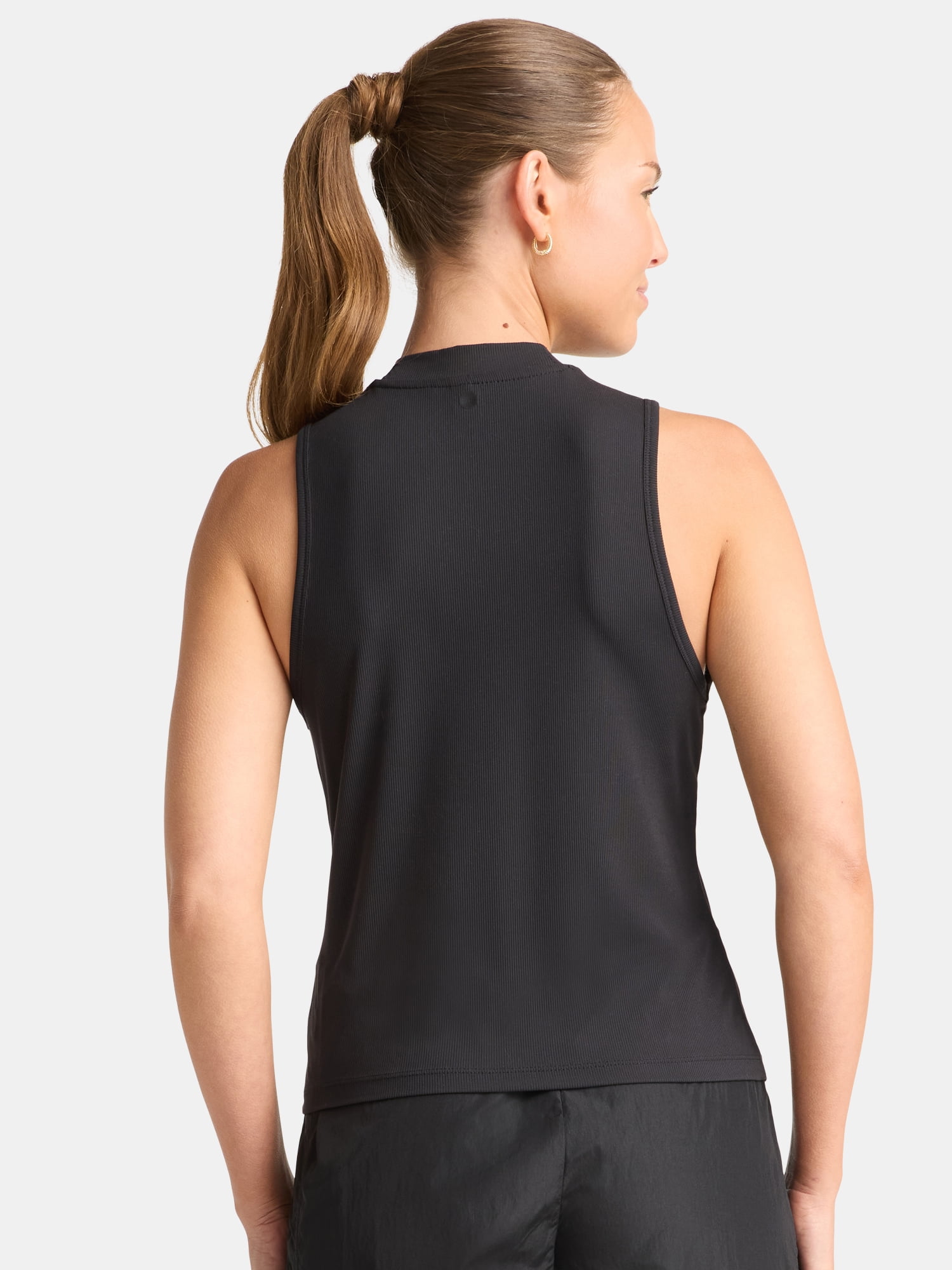 Avia Women's Ribbed Mock Neck Tank Top, Sizes XS-XXXL