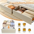 thumbnail image 3 of EnHomee Queen Bed Frame with Headboard and Storage,Upholistered Queen Bed with Drawers Beige Queen Storage Bed with 2 Large Drawers,Beige Bed Frame with Storage, Beige, 3 of 7