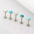 thumbnail image 6 of K-KED 1x Opal Lip Bar Labret Ring Internally Thread Ear Tragus Cartilage Stud Piercing-OP18-1.2mm/8mm/4mm, 6 of 9