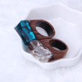thumbnail image 4 of Handmade Wood Resin Ring with Secret Forest Scenery Landscape Inside Jewelry, Green, 4 of 5