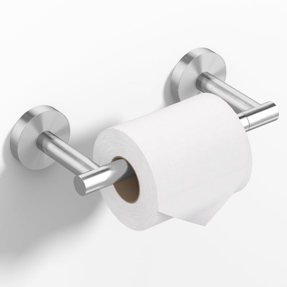 HITSLAM Toilet Paper Holder Wall Mount,Double Post Pivoting Toilet Paper Roll Holder,Brushed Nickel Bathroom Toilet Paper Holder for SUS 304 Stainless Steel