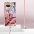 thumbnail image 5 of Case for Google Pixel 7a, Adjustable Detachable Crossbody Strap Neck Strap Silicone Bumper Marble Painted TPU Ultra Thin Shockproof Protective Phone Case Cover for Google Pixel 7a, Rose, 5 of 7