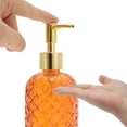 thumbnail image 3 of Unique Bargains 1 Pc Cylinder Argyle Soap Dispenser 13.53oz Orange Gold Tone, 3 of 6