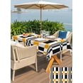 thumbnail image 6 of 60x102 Inch Outdoor Tablecloth with Umbrella Hole Zipper Rectangle Orange Black Geometric Rectangular Tablecloths Outside Waterproof Abstract Art Modern Check Plaid Patio Table Cover for Picnic Party, 6 of 8