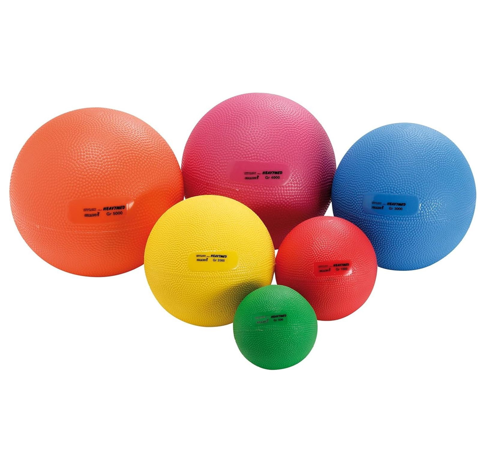 Gymnic Heavymed Medicine Ball 2kg/4.4lb, 15cm Yellow – Fitness & Therapy Ball for Strength, Balance, Core Workouts, Rehab Exercises