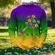 thumbnail image 4 of Ceisia Men's Mardi Gras Gradient Waffle-Knit Sweatshirt | Relaxed Spring/Summer Casual Top Gift, 4 of 8