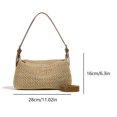 thumbnail image 2 of Bolso de paja para mujer, bolso de hombro tejido a la moda, bolso Hobo elegante para fiesta y vacaciones, 2 of 3