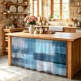 thumbnail image 6 of Teal Blue Cabinet Curtain 32"Wx55"L,Dustproof Pantry Door Curtain W/ Self Adhesive Tape,Modern Oil Painting Abstract Ombre Geometric Tall Storage Cover Privacy Drape for Bathroom Kitchen Laundry Room, 6 of 9