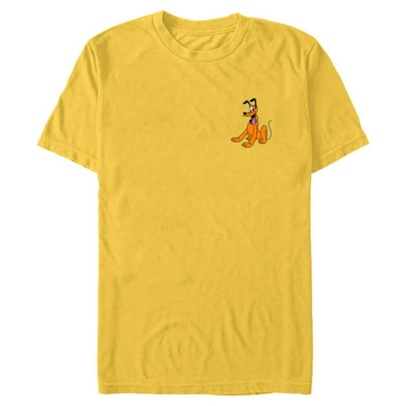 Disney Mickey & Friends Pluto Small Pose - Short Sleeve Blended T-Shirt for Adults - Customized-Yellow