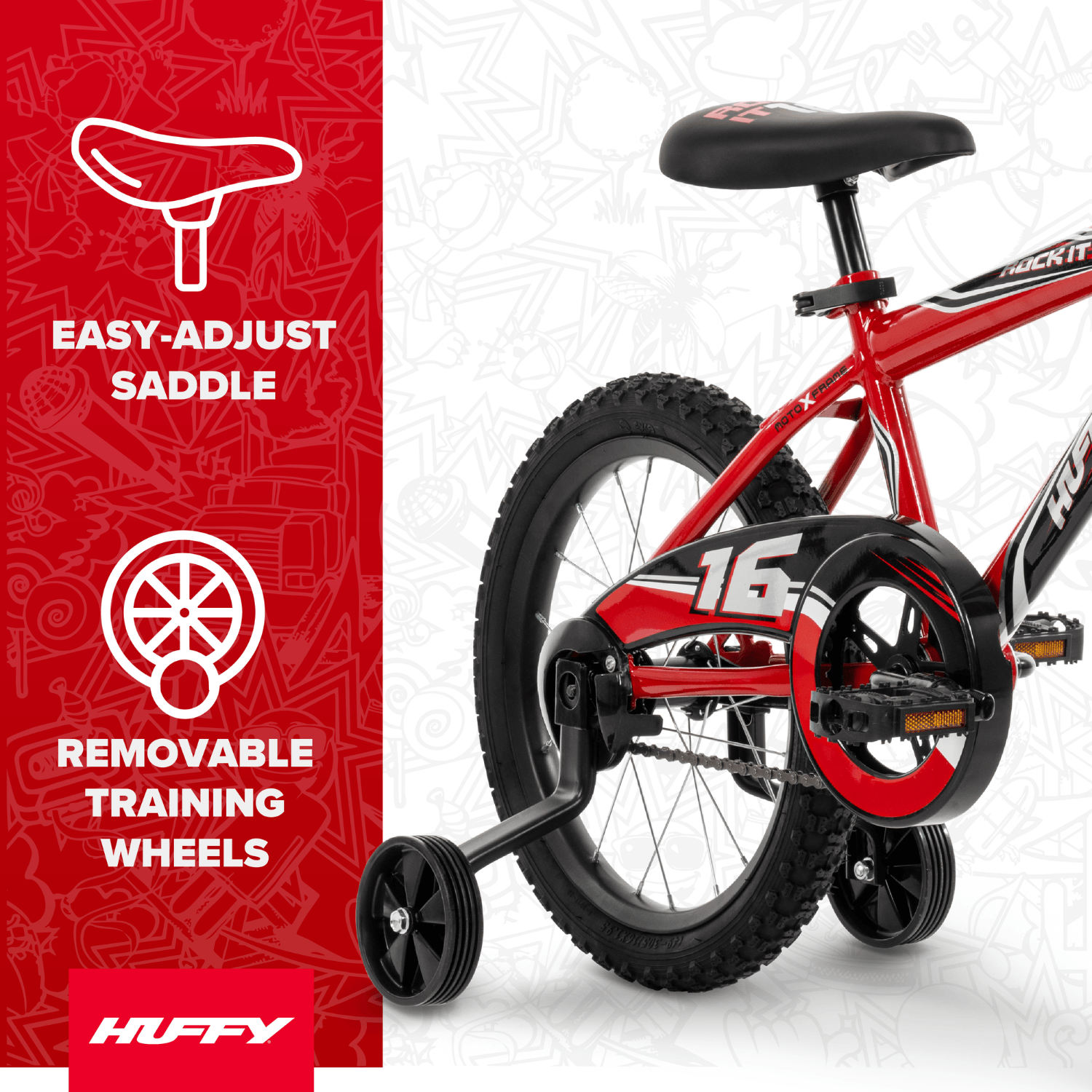 Huffy Rock It 16" Boys' Bike with Training Wheels photo 3