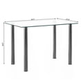 thumbnail image 3 of Ktaxon Dining Table Modern Minimallist Glass Kitchen Table Rectangular Transparent Metal Legs, 3 of 10