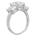 thumbnail image 5 of 4 ct Emerald Cut Genuine Cultured Diamond VS1-VS2 I-J 18K White Gold Three-Stone Promise Wedding Statement Engagement Designer Ring size 11, 5 of 6