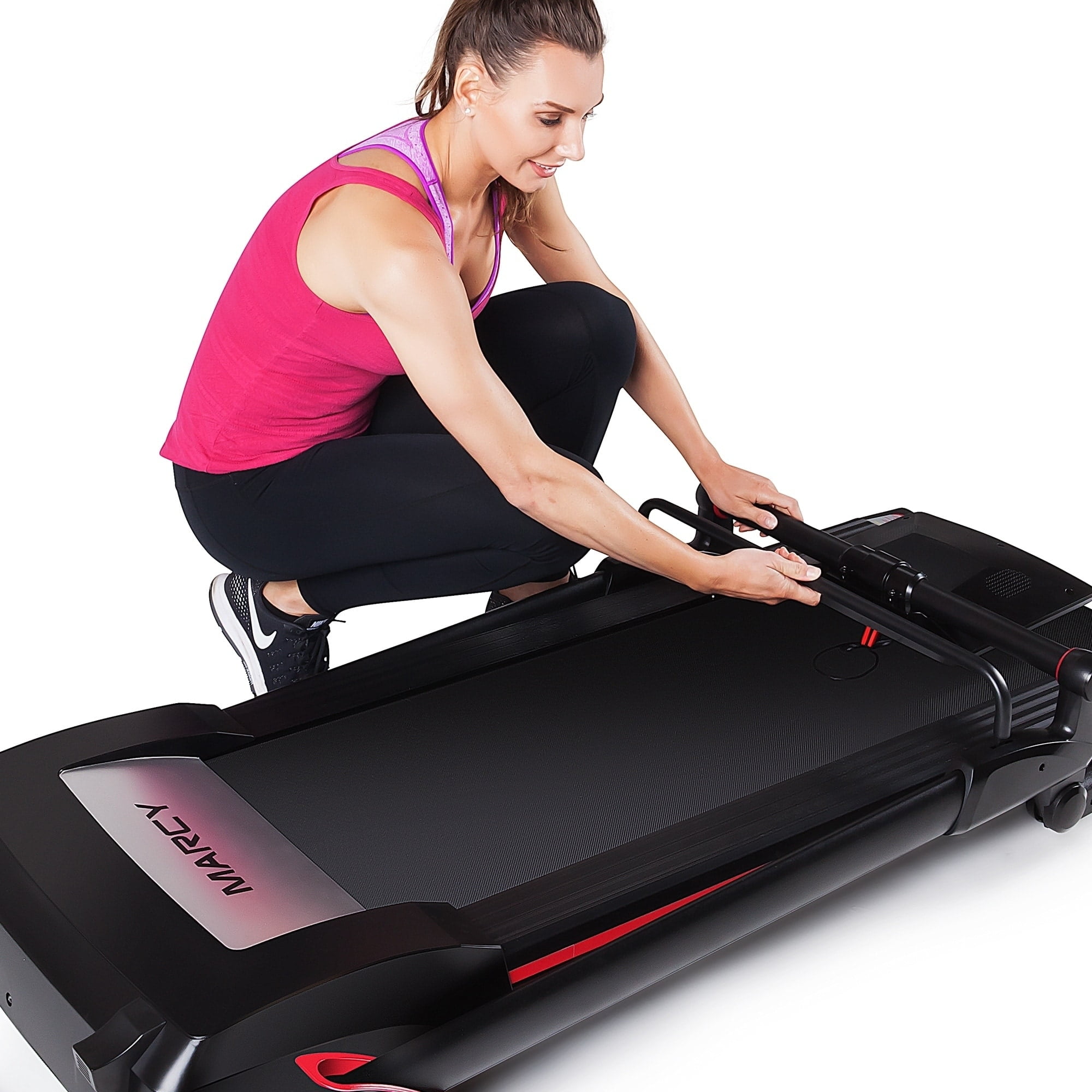 Marcy Electric Foldable Workout Treadmill With LCD Display Adjustable Handles and Exercise Programs Walmart