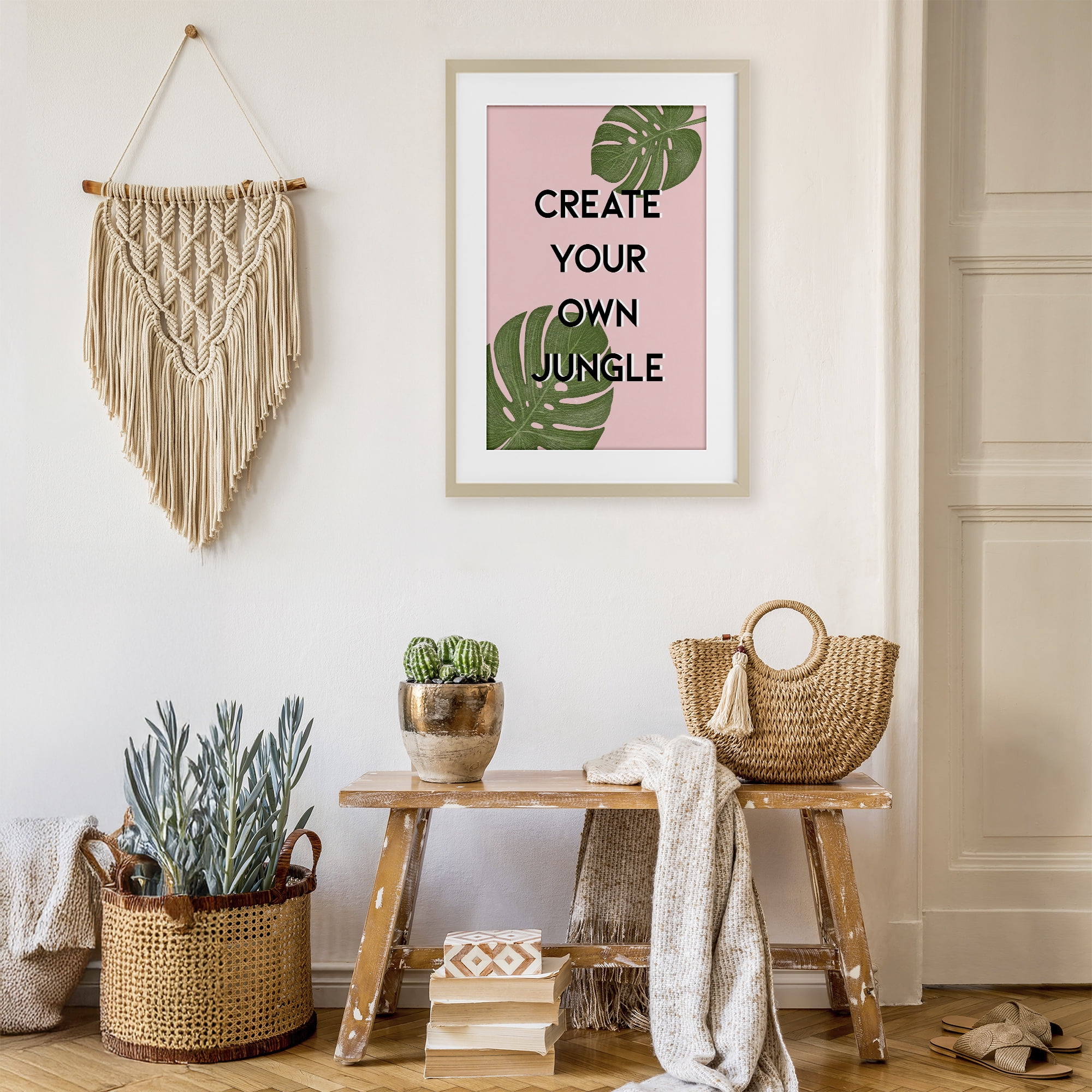 Stupell Industries Create Your Own Jungle Birch Framed Print Under Glass, design by Martina Pavlova