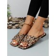 thumbnail image 4 of Snakeskin Embossed Slide Sandals, Black Elegant Snake Print Slides, 4 of 4
