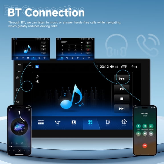 NURATIT Android Car Stereo Radio for Nissan Sentra 2007-2012 Touch Screen 7 inch Head Unit with Carplay Android Auto Bluetooth GPS Navigation Media Player FM/AM Backup Camera (2 32)