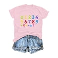 thumbnail image 4 of Girls' Tops Back To School Number Print Short Sleeve Loose Tee Girls Clothes Pink 3-4 Years, 4 of 4