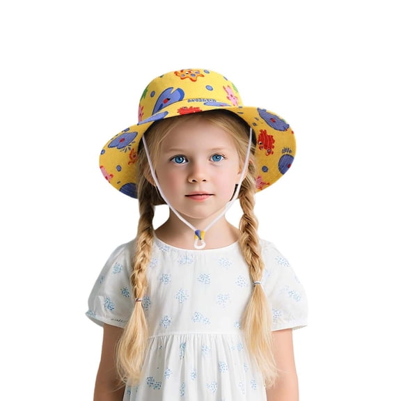 shoper Adorable Toddler Fisherman Sun Hat with Cute Prints Lightweight Breathable UPF for Outdoor Boys Girls 1 to 8 Years