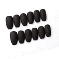 thumbnail image 4 of Press on Nails Medium Length Fake Nails, Black Press-On Manicure, False Nails for Women and Girl, Includes Prep Pad, Mini File, Nail Stickers, and 24pcs Fake Nails, 4 of 5