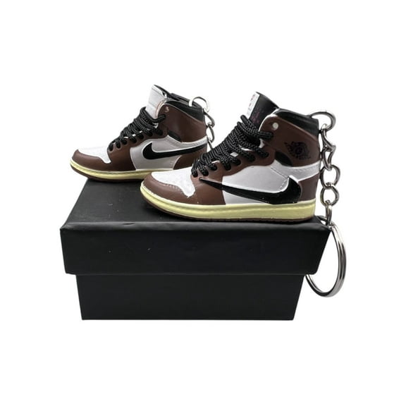 OLB- Jordan 1 X TS Mocha Keyring 3D Sneaker Shoe Key Chain-A Pair Shoe With Box